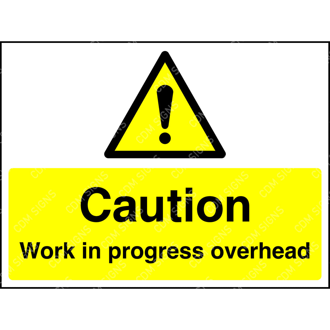 Caution work in progress overhead sign