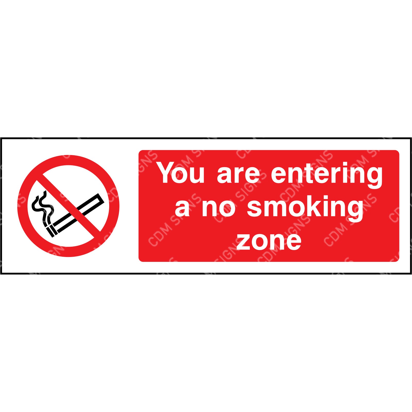 You are entering a no smoking zone sign