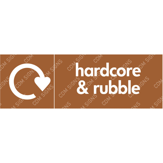 recycling hardcore and rubble sign