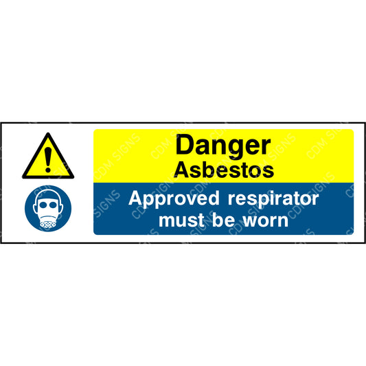 danger asbestos and respirator sign