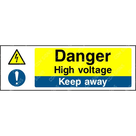 Danger high voltage keep away sign