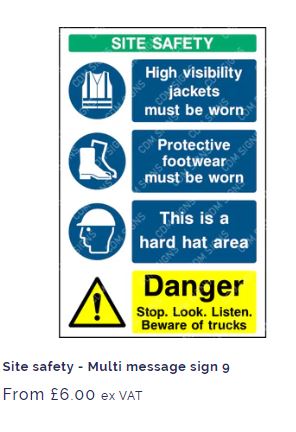 site safety information sign