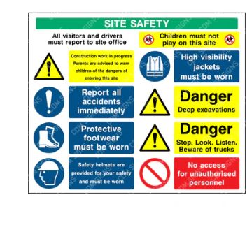 site safety and hazard signs